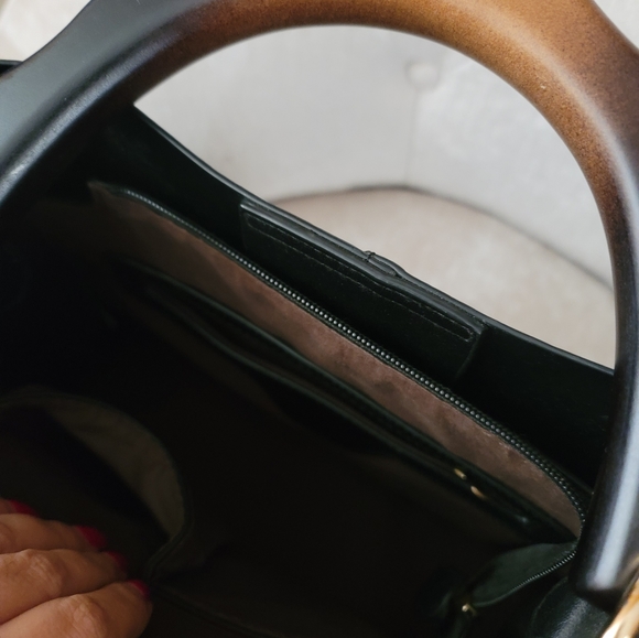 Unbranded Bucket Purse Wooden Handle - Picture 3 of 8